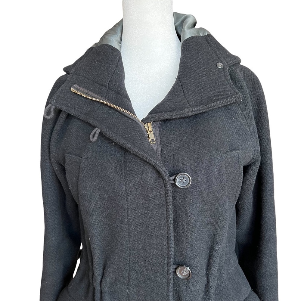 J. CREW Stadium Cloth Nello Gori Wool Duffle Hooded Pea Coat - Picture 3 of 7